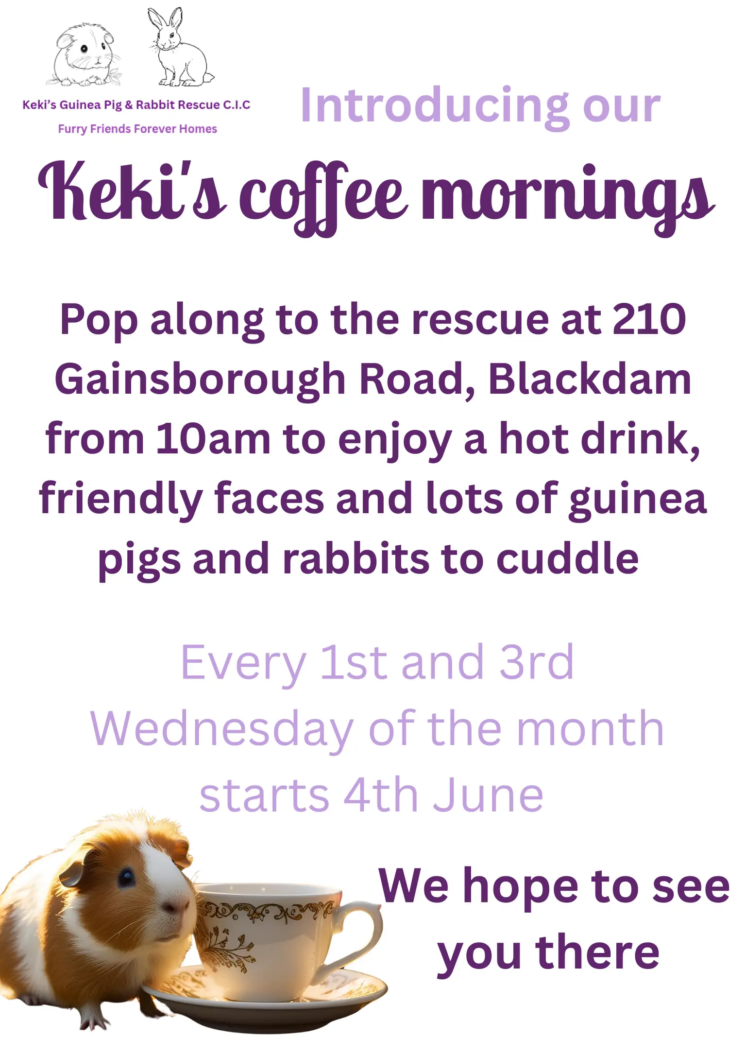 Keki’s Coffee Mornings – 1st & 3rd Weds every month poster