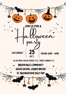 Halloween party event details Saturday 25th October 2025